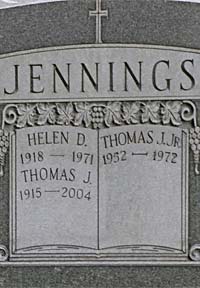 Grave marker for Thomas J. Jennings Jr.