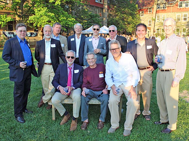 CHA Class of 1970 chillin' in the courtyard, 2015.
